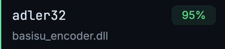 Adler32 code match