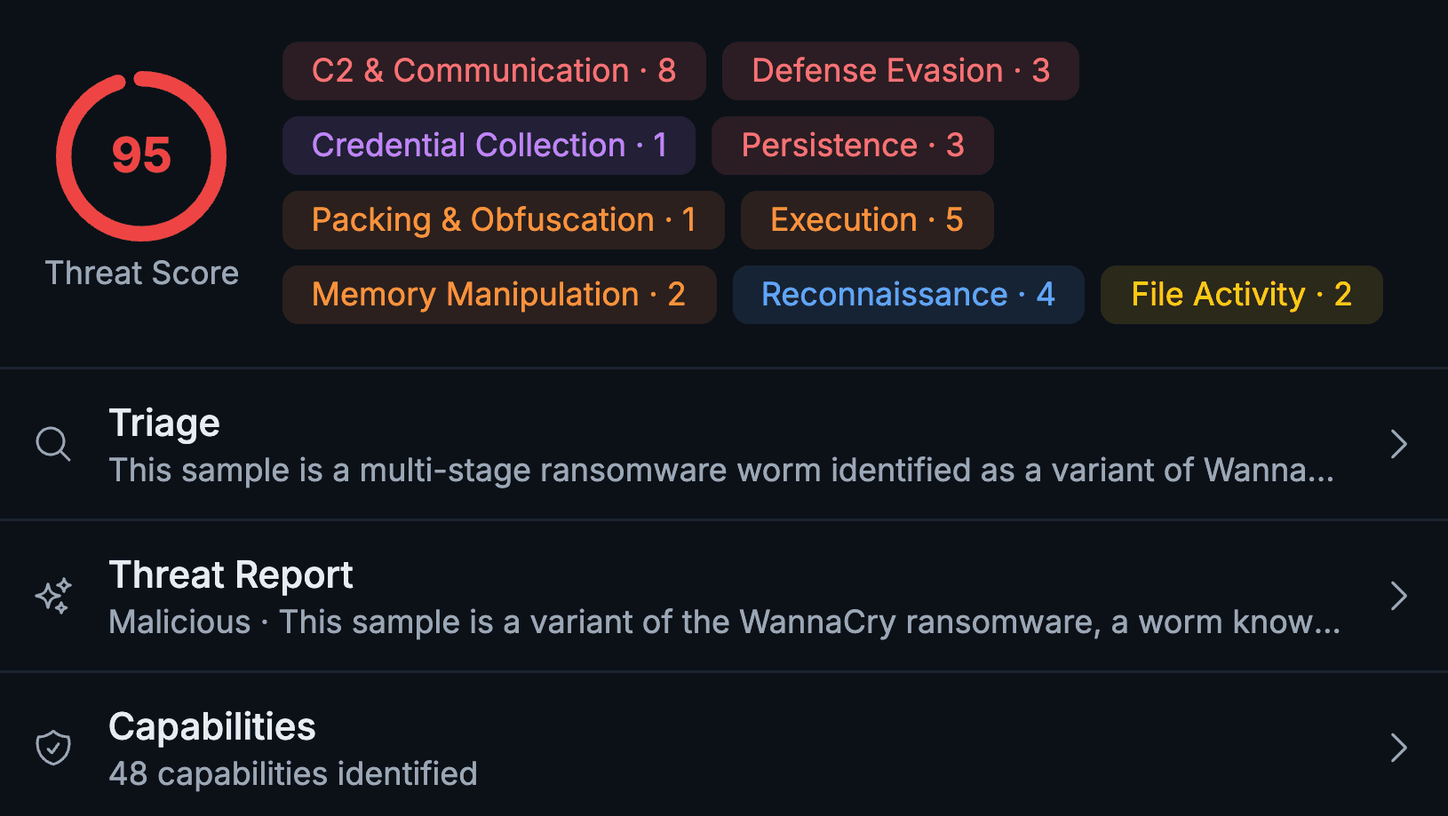 RevEng.AI threat score